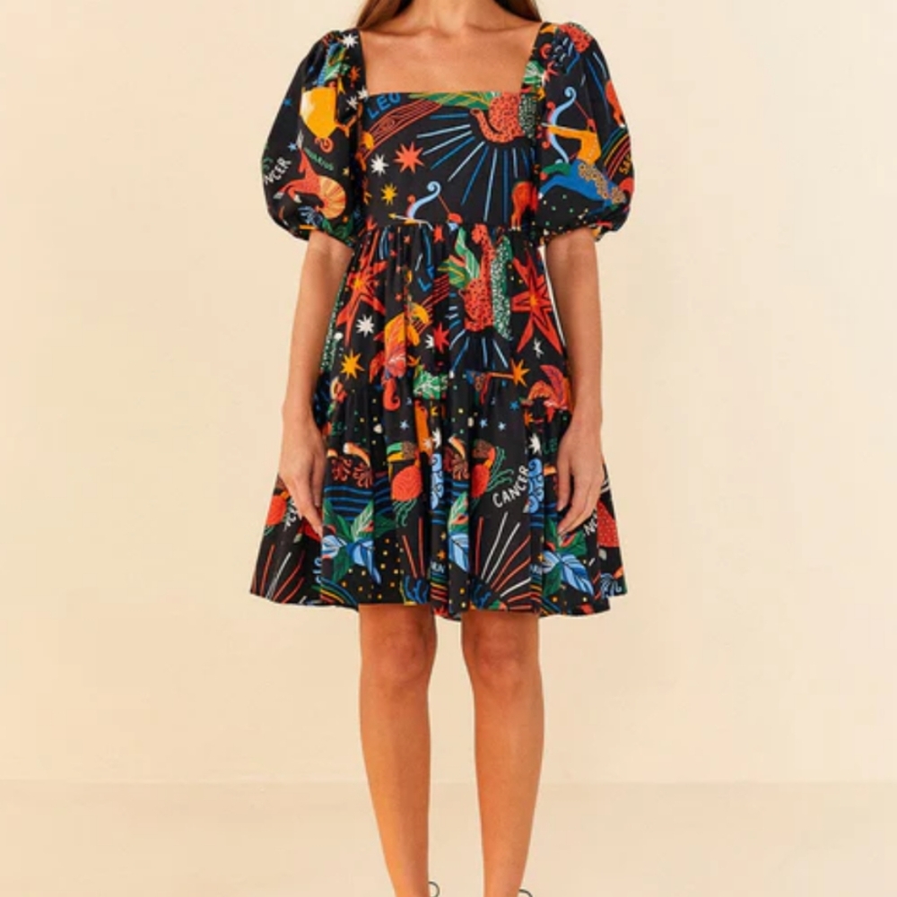 Farm Rio zodiac mini dress medium